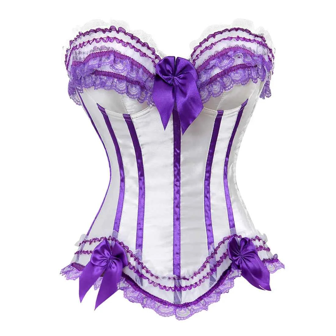 Sexy Satin Bowknot Decorated Clubwear Showgirl Body Shaper Plus Size - Urban Heaven Co