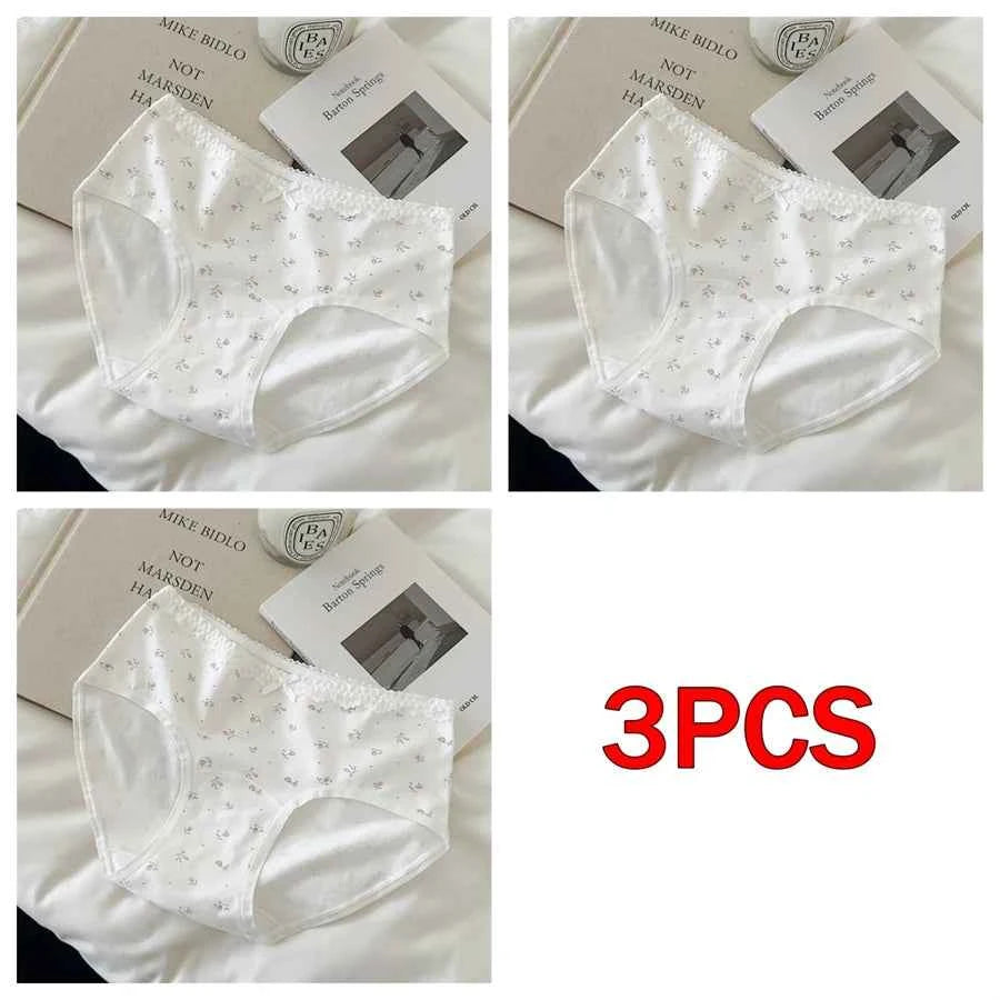 3 Pcs Set Autumn Lace Panties Set for Women - Floral Intimate Underwear - Trendy Patchwork Lace Briefs - Soft Lingerie for Females - Urban Heaven Co