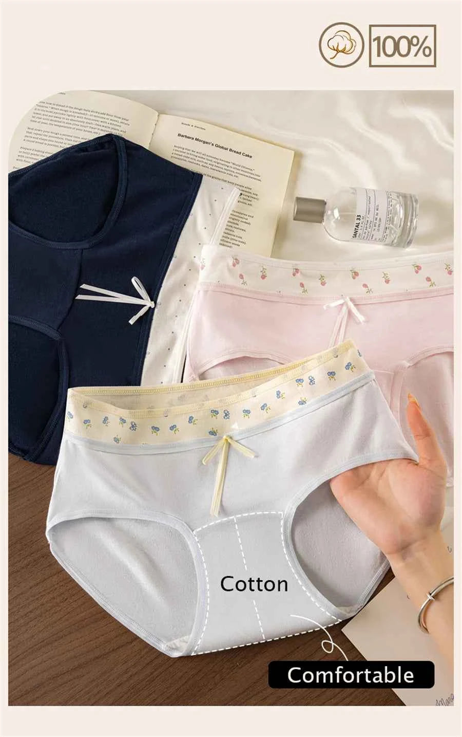 3 Pcs Set Autumn Lace Panties Set for Women - Floral Intimate Underwear - Trendy Patchwork Lace Briefs - Soft Lingerie for Females - Urban Heaven Co