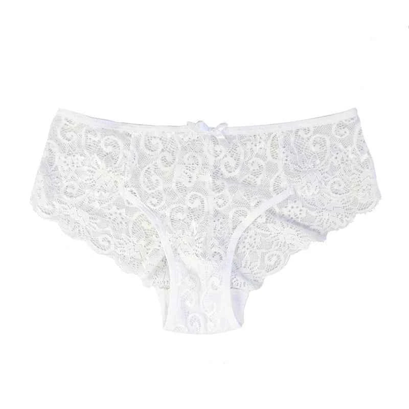 3PCS Lace Panties Set for Women - Sexy Transparent Floral Underwear with Bow and Hollow Out Design, Available in S, M, L, XL - Urban Heaven Co