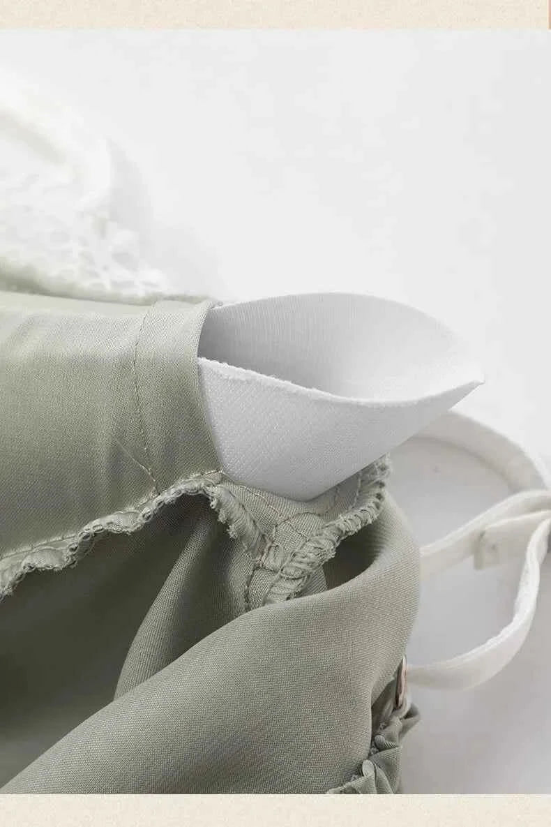 Sexy Lace Trim Nightgown Kimono Bathrobe Gown Loose Silk Satin Home Wear Loungewear Sleepwear Summer New Female Twinset Robe Set - Urban Heaven Co