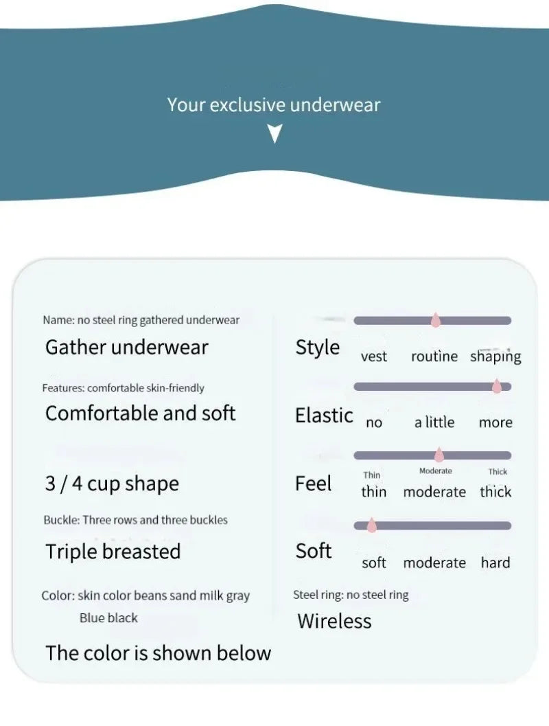 Bras for Women Comfortable Breathable Tops No Steel Ring Printed Bra Push Up Bra Gathering Large Size CD Cup Lingerie Brassiere - Urban Heaven Co