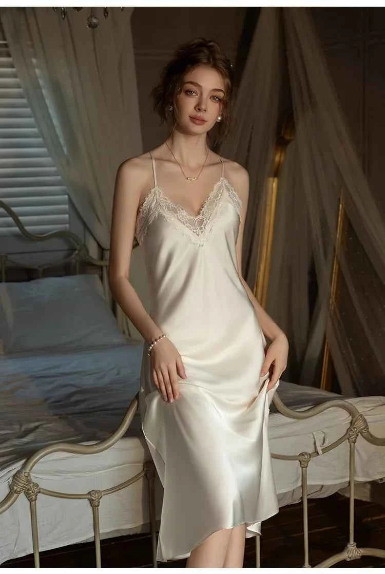 Plus Size Long 2PCS Robe Nightgown Set Pajama Elegant Kimono Bathrobe Gown Sleepwear Summer Sexy Women&