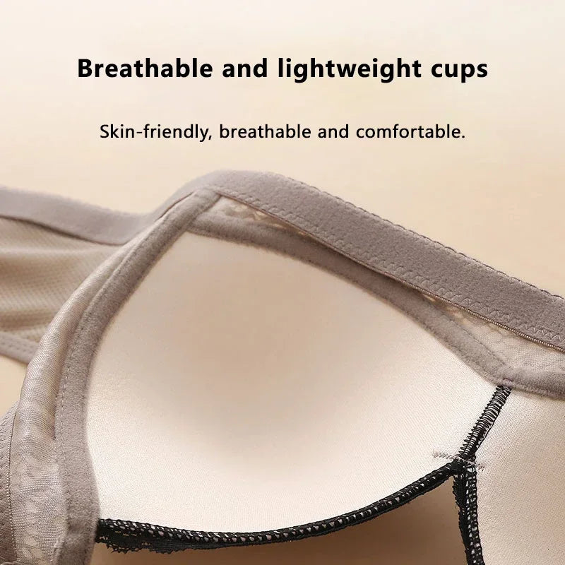 Women Adjustable Lace Bra V-neck Non Steel Ring Anti Sagging Comfortable Sexy Lingerie - Urban Heaven Co