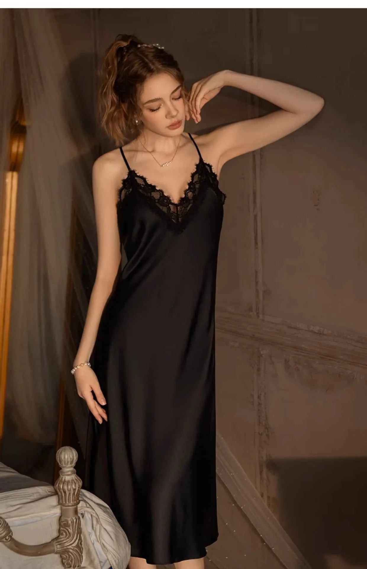 Plus Size Long 2PCS Robe Nightgown Set Pajama Elegant Kimono Bathrobe Gown Sleepwear Summer Sexy Women&