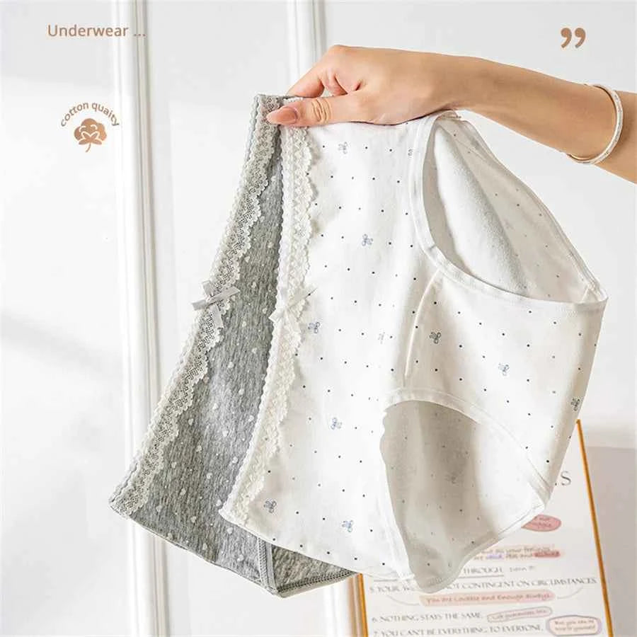 3 Pcs Set Autumn Lace Panties Set for Women - Floral Intimate Underwear - Trendy Patchwork Lace Briefs - Soft Lingerie for Females - Urban Heaven Co