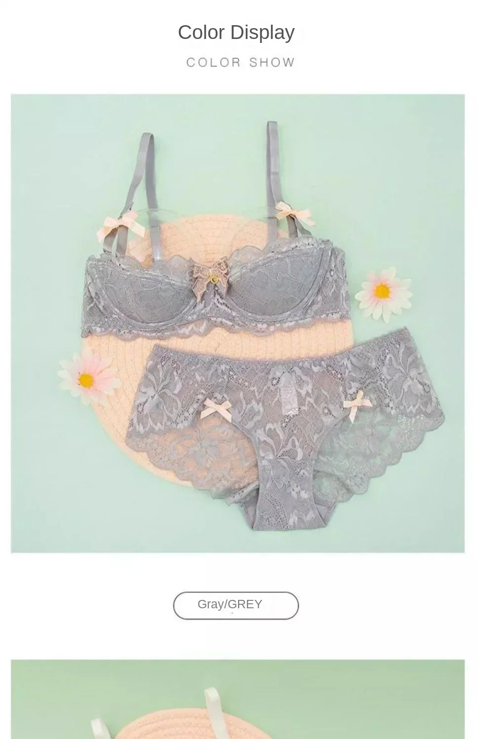 MOYISU French Romantic Lace Comfortable Breathable Sexy Tushy Slim Bra - Urban Heaven Co