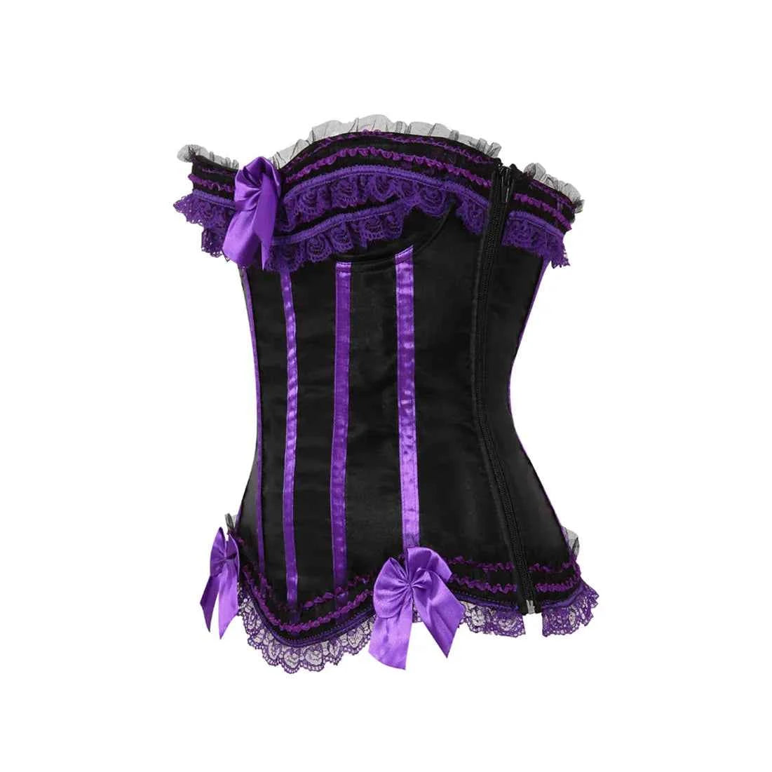 Sexy Satin Bowknot Decorated Clubwear Showgirl Body Shaper Plus Size - Urban Heaven Co