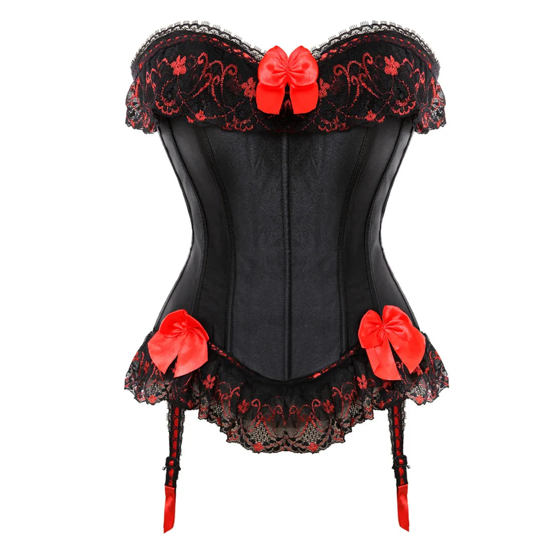Sexy Satin Bowknot Decorated Clubwear Showgirl Body Shaper Plus Size - Urban Heaven Co