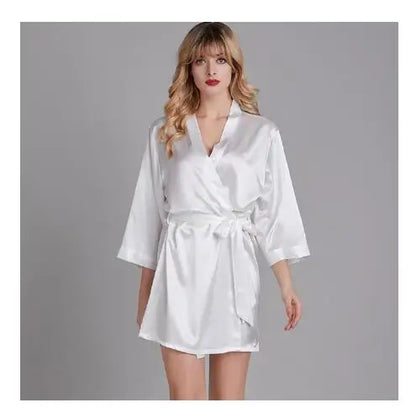 Summer Wedding Robe Satin Chinese Bride Nightgown Sexy Kimono Bathrobe Gown Negligee - Urban Heaven Co