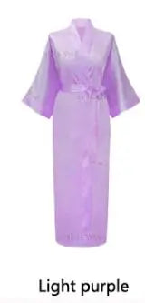 Plus Size Rayon Bathrobe Women’s Kimono Satin Long Robe Sexy Lingerie Classic Nightgown Sleepwear with Belt - Urban Heaven Co