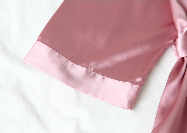 Summer Wedding Robe Satin Chinese Bride Nightgown Sexy Kimono Bathrobe Gown Negligee - Urban Heaven Co