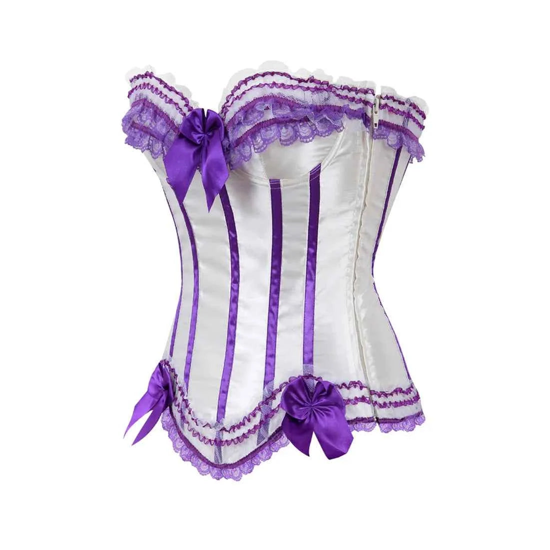 Sexy Satin Bowknot Decorated Clubwear Showgirl Body Shaper Plus Size - Urban Heaven Co