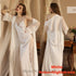 Wedding Bride Robe Set Women Bridal Lace Nightgown Long Kimono Bath Gown Intimate Lingerie - Urban Heaven Co