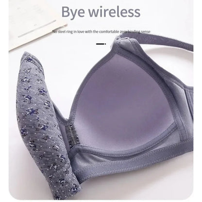 Bras for Women Comfortable Breathable Tops No Steel Ring Printed Bra Push Up Bra Gathering Large Size CD Cup Lingerie Brassiere - Urban Heaven Co