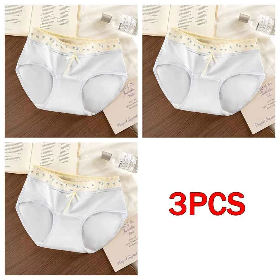 3 Pcs Set Autumn Lace Panties Set for Women - Floral Intimate Underwear - Trendy Patchwork Lace Briefs - Soft Lingerie for Females - Urban Heaven Co