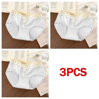 3 Pcs Set Autumn Lace Panties Set for Women - Floral Intimate Underwear - Trendy Patchwork Lace Briefs - Soft Lingerie for Females - Urban Heaven Co