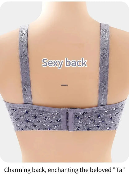 Bras for Women Comfortable Breathable Tops No Steel Ring Printed Bra Push Up Bra Gathering Large Size CD Cup Lingerie Brassiere - Urban Heaven Co