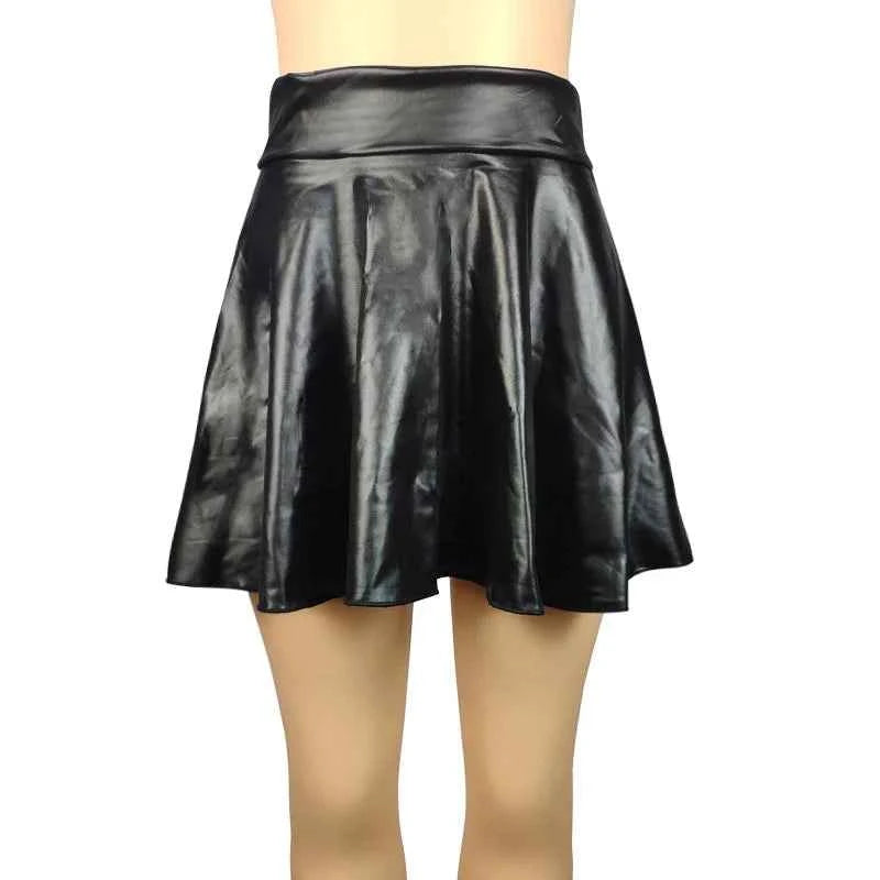 High Waist Faux Leather Textured Half Skirt For Women - Urban Heaven Co