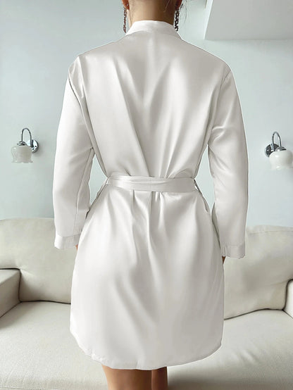 Summer Lace-Up Bathrobe Women – Sexy Ice Silk Gown &amp; Morning Robe for Home - Urban Heaven Co