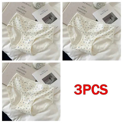 3 Pcs Set Autumn Lace Panties Set for Women - Floral Intimate Underwear - Trendy Patchwork Lace Briefs - Soft Lingerie for Females - Urban Heaven Co