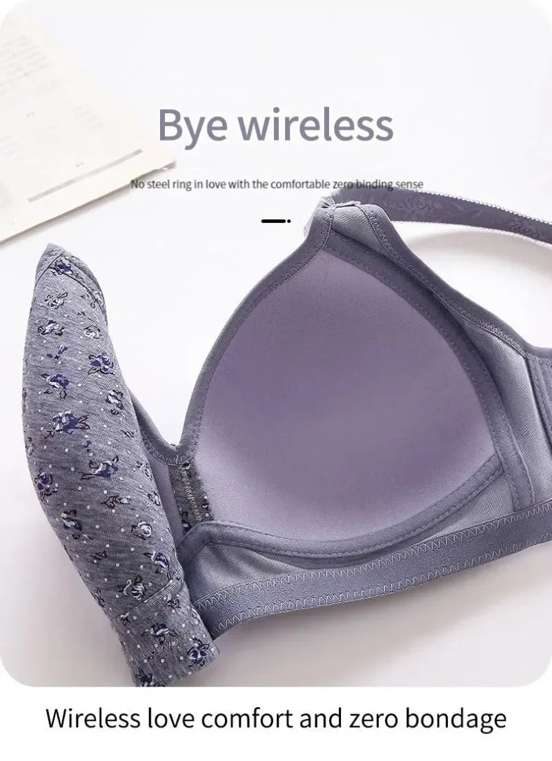 Bras for Women Comfortable Breathable Tops No Steel Ring Printed Bra Push Up Bra Gathering Large Size CD Cup Lingerie Brassiere - Urban Heaven Co