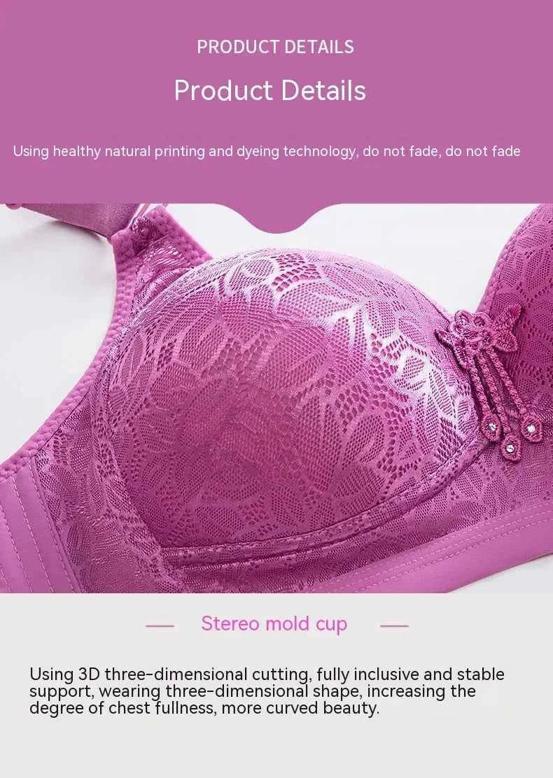 Comfortable Large Size Breathable Underwear with Adjustable Thin Section No Steel Ring Bra for Side Collection and Gathering - Urban Heaven Co