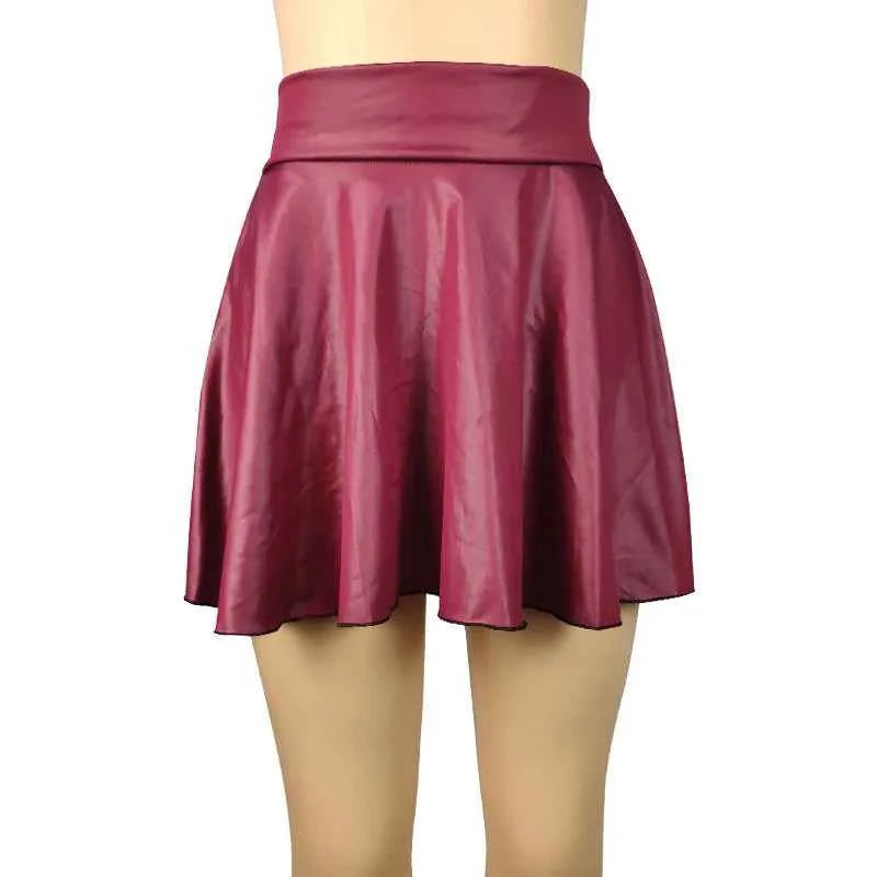 High Waist Faux Leather Textured Half Skirt For Women - Urban Heaven Co