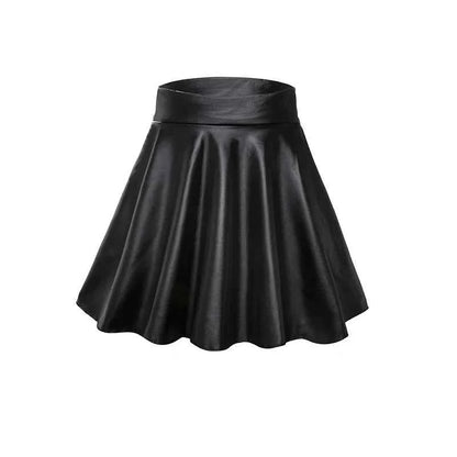 High Waist Faux Leather Textured Half Skirt For Women - Urban Heaven Co