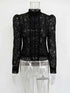 Tossy Summer Lace Printed Shirts Tops Female Hollow Out Fashion Commute Vintage See-Through Blouse. - Urban Heaven Co