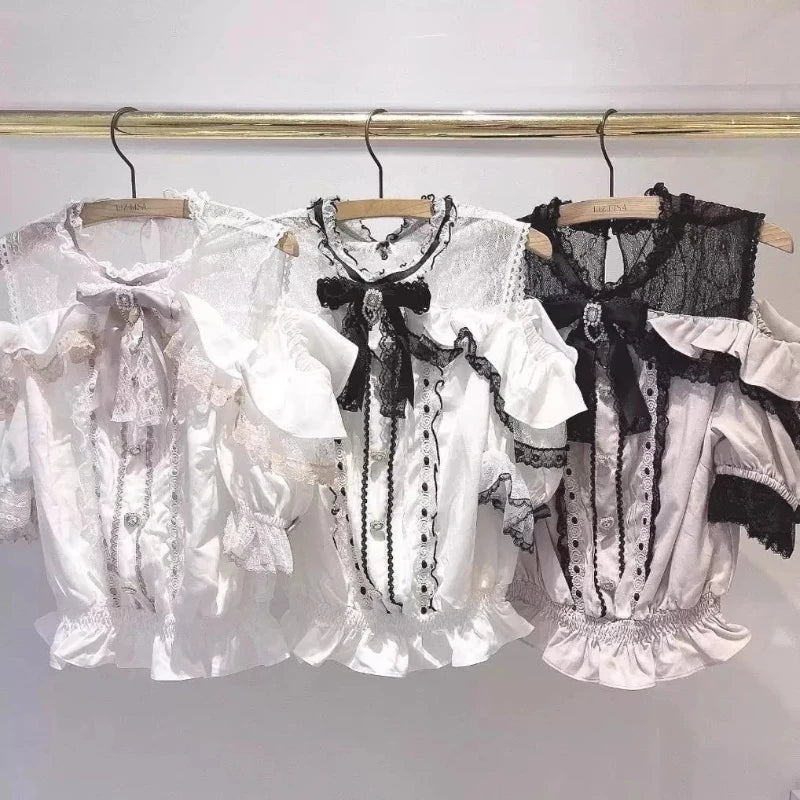 Sweet Cute Girls Short Sleeve Tops Japanese Style Sweet Blouse. - Urban Heaven Co