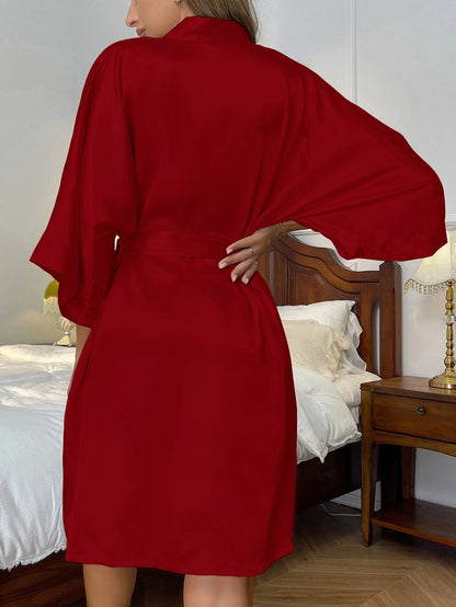 Silk Bathrobe for Women - Spring Summer Long Sexy Cardigan Home Dress - Urban Heaven Co