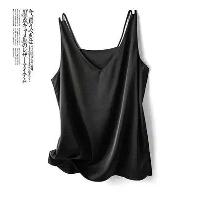 Sexy Strap Crop Top Women Halter V Neck Basic Cami Sleeveless Satin Silk Tube Tank Tops - Urban Heaven Co