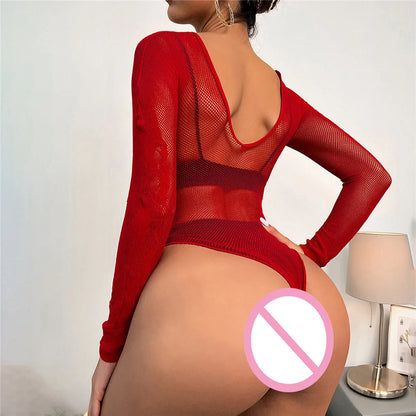 Sexy Women Fishnet Halter Backless Dress Low Cut Tight Pencil Cute Dress Plus Size Mini Dress. - Urban Heaven Co