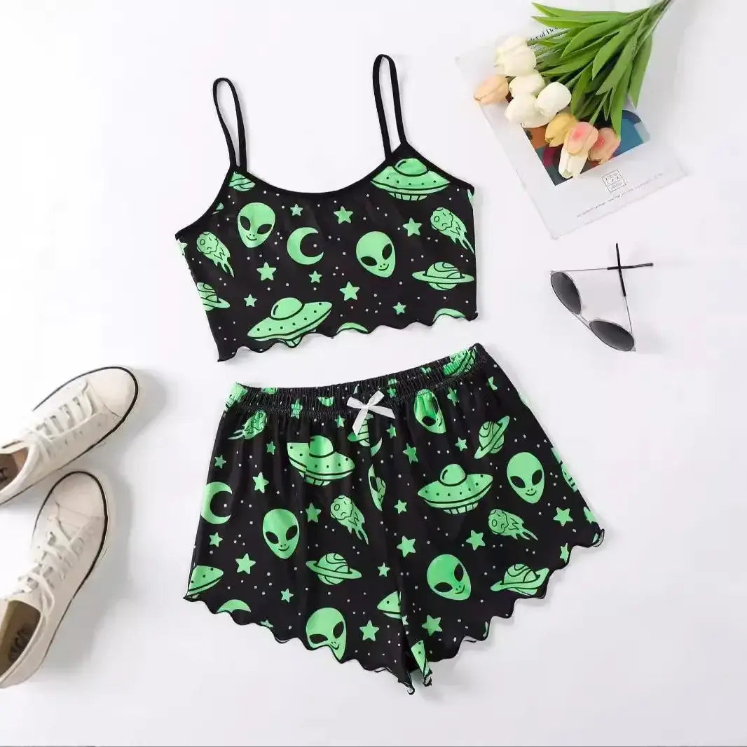 Sexy Nightwear Women Halloween Pajamas for Women for Summer Short Sleeve Pajamas Set Woman Pyjamas Set Women&