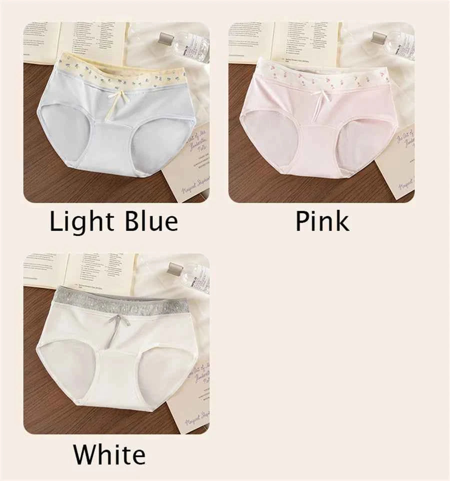 3 Pcs Set Autumn Lace Panties Set for Women - Floral Intimate Underwear - Trendy Patchwork Lace Briefs - Soft Lingerie for Females - Urban Heaven Co