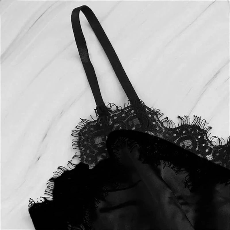 1 Pajamas Set Womens Lace Sleepwear Lingerie Crop Tops And Shorts Babydoll Pajamas Underwear Nightwear - Urban Heaven Co