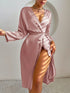 Womens Satin Robe - Elegant Belted Silky Comfort Bathrobe Loungewear - Urban Heaven Co