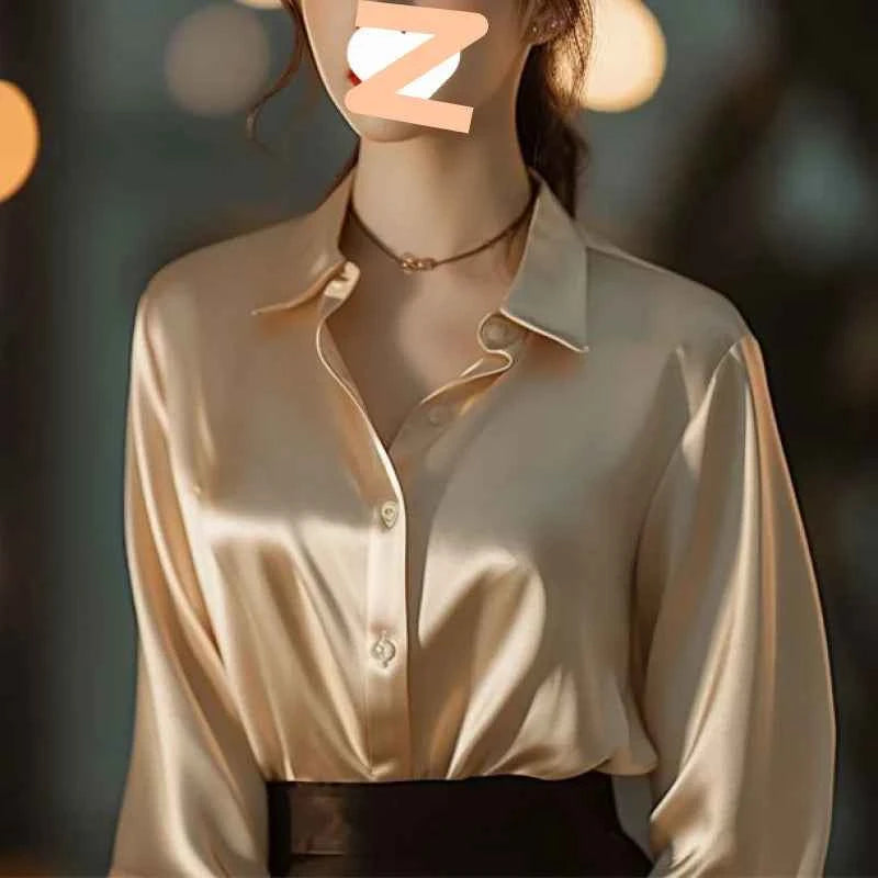 Elegant Purple Silk Blend Long Sleeve Women&