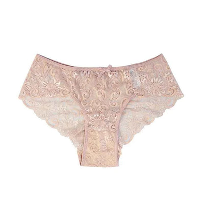 3PCS Lace Panties Set for Women - Sexy Transparent Floral Underwear with Bow and Hollow Out Design, Available in S, M, L, XL - Urban Heaven Co