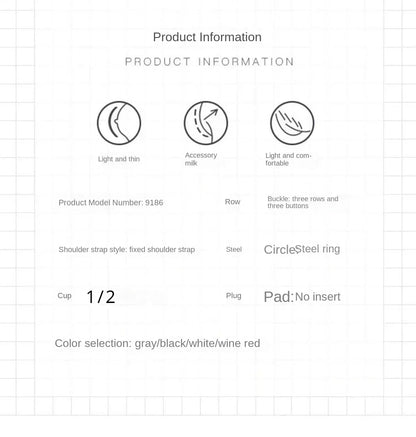 MOYISU French Romantic Lace Comfortable Breathable Sexy Tushy Slim Bra - Urban Heaven Co