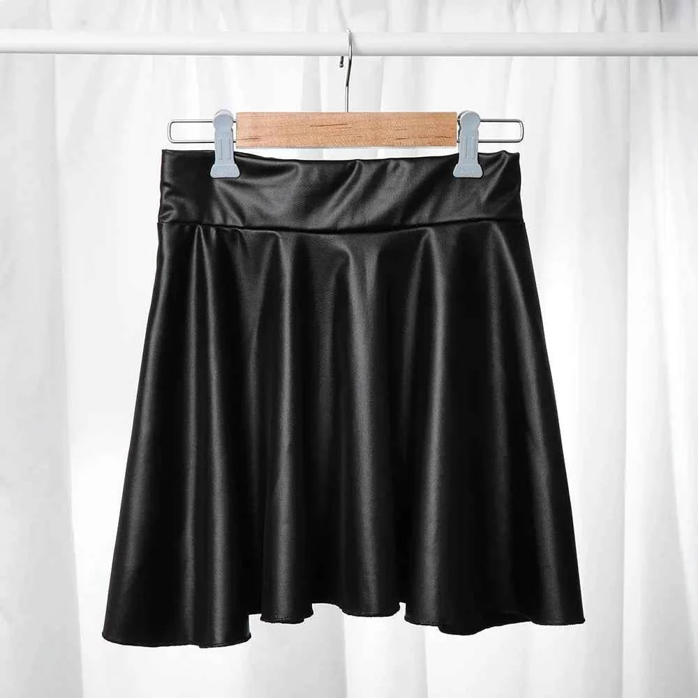 High Waist Faux Leather Textured Half Skirt For Women - Urban Heaven Co