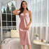 New Sexy Solid Color Long Nightdress Women&