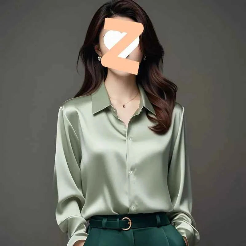 Elegant Purple Silk Blend Long Sleeve Women&