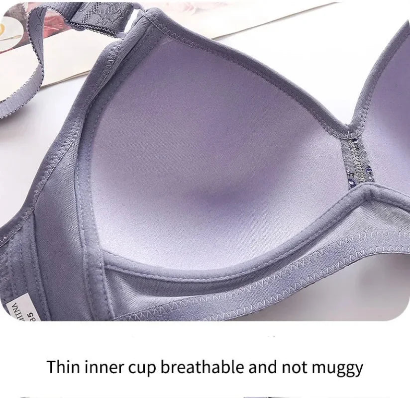 Bras for Women Comfortable Breathable Tops No Steel Ring Printed Bra Push Up Bra Gathering Large Size CD Cup Lingerie Brassiere - Urban Heaven Co