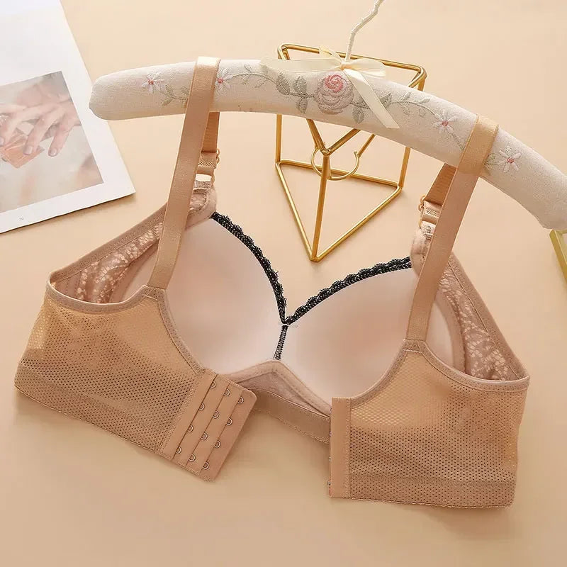 Women Adjustable Lace Bra V-neck Non Steel Ring Anti Sagging Comfortable Sexy Lingerie - Urban Heaven Co