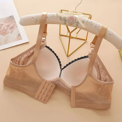 Women Adjustable Lace Bra V-neck Non Steel Ring Anti Sagging Comfortable Sexy Lingerie - Urban Heaven Co