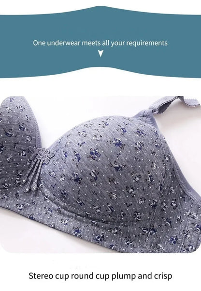 Bras for Women Comfortable Breathable Tops No Steel Ring Printed Bra Push Up Bra Gathering Large Size CD Cup Lingerie Brassiere - Urban Heaven Co