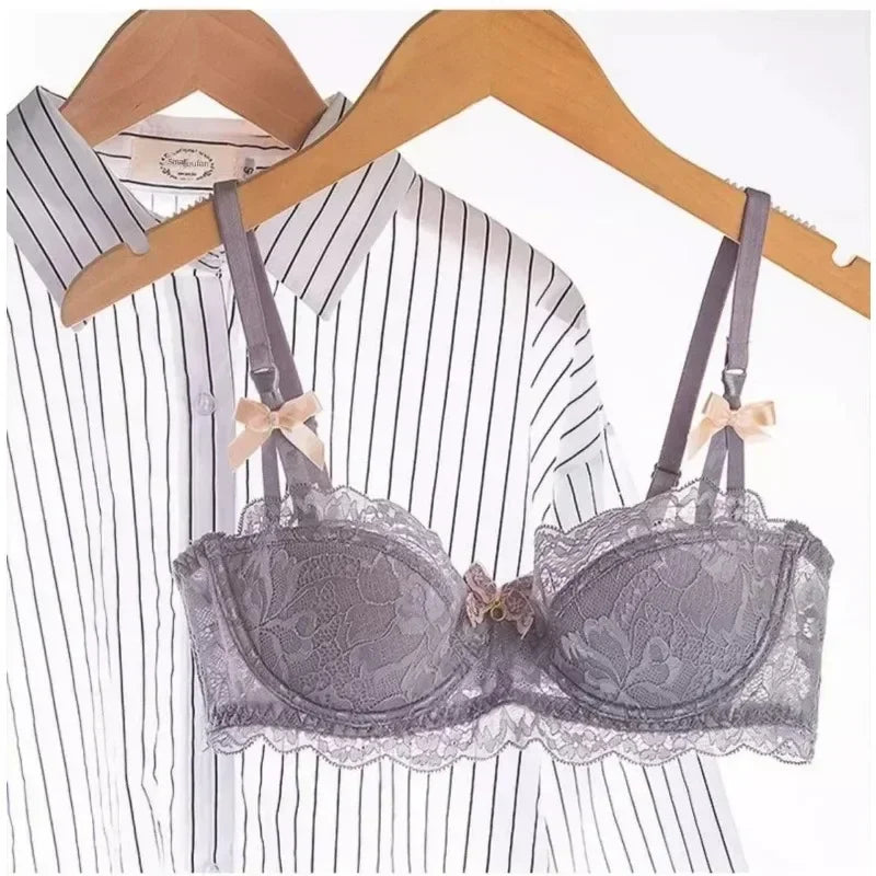 MOYISU French Romantic Lace Comfortable Breathable Sexy Tushy Slim Bra - Urban Heaven Co