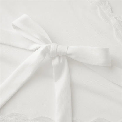 Imcute Wrap Top for Women Y2K Lace Trim Long Sleeve V Neck Workout Yoga Wrap Shirts Slim Fit Tie Front Coquette Tops - Urban Heaven Co